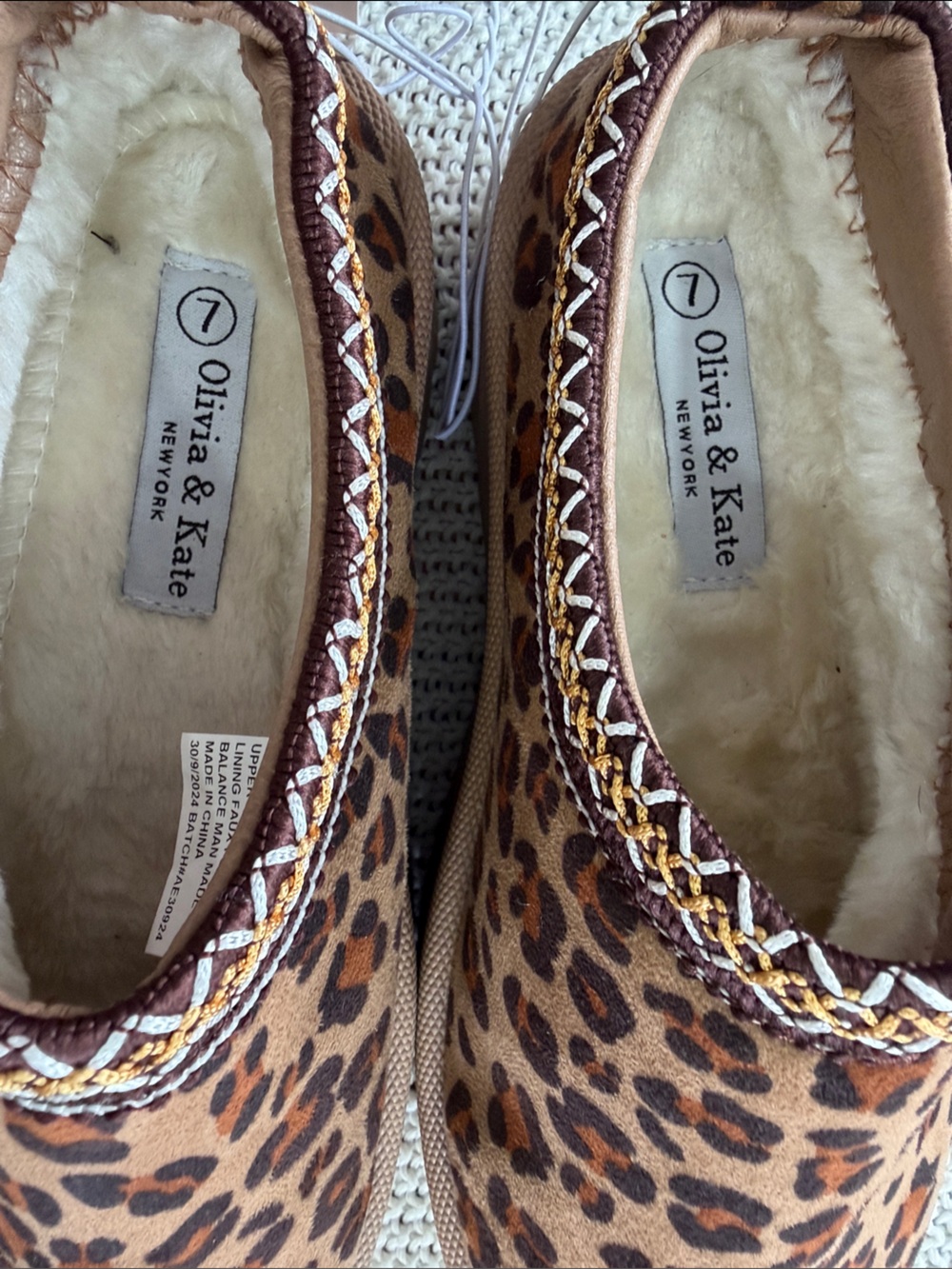 Olivia & Kate Leopard-Print Platform Mules in Tan/Brown - Picture 10 of 13